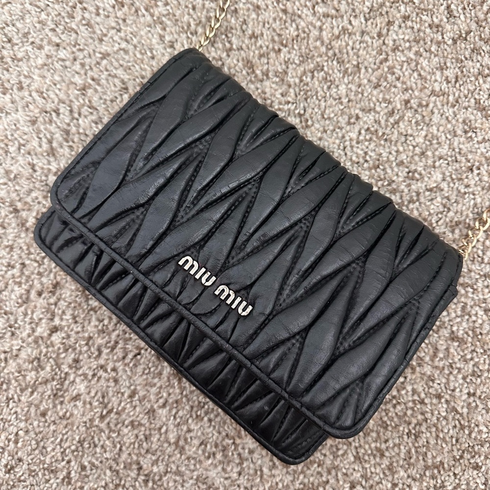 Miu Miu Black Quilted Crossbody Bag